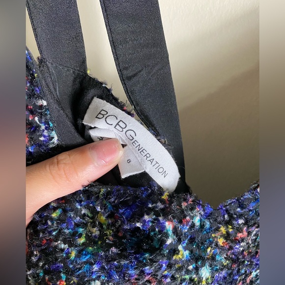 BCBGeneration Double Strap Print Cocktail Dress, Black/ Multi - Picture 5 of 7